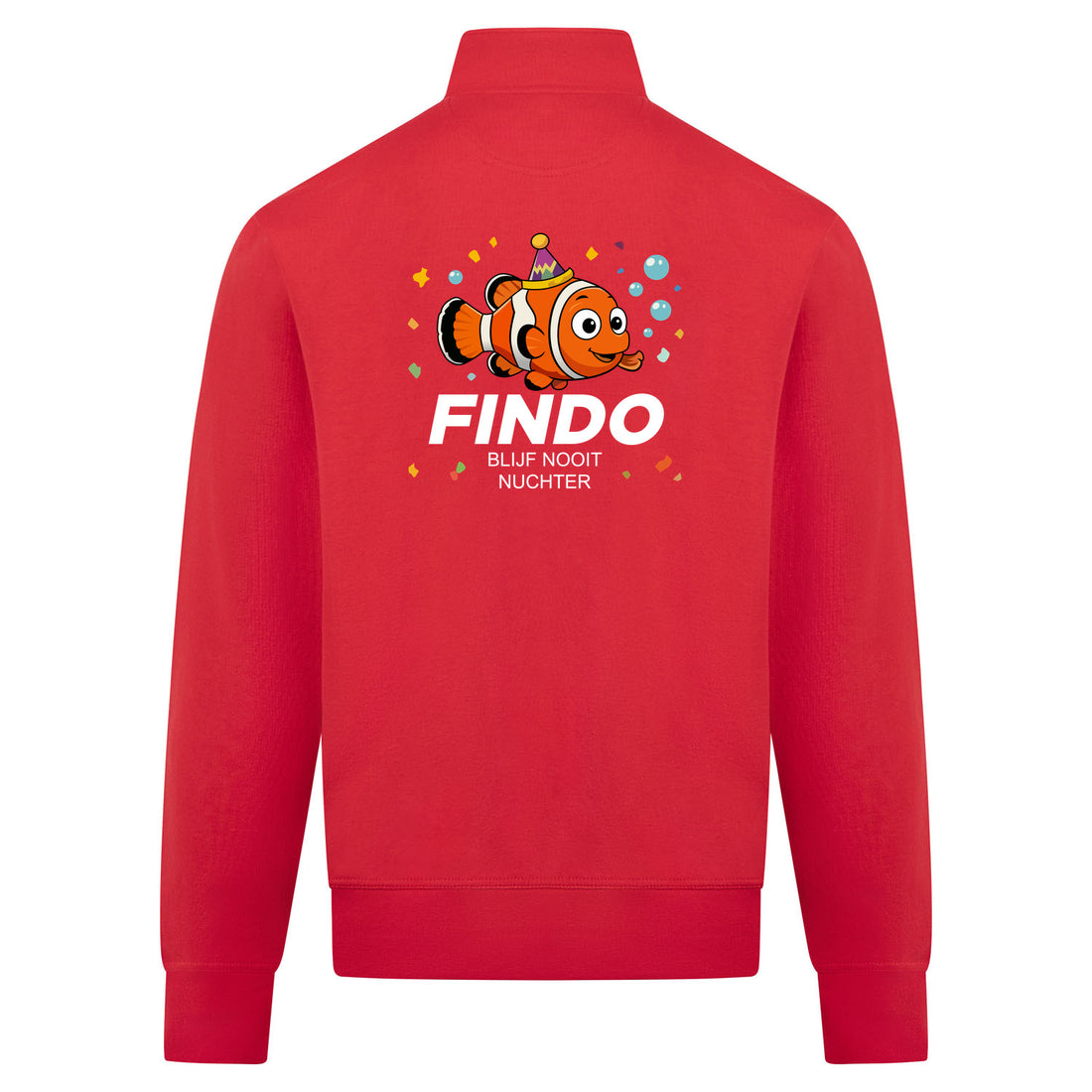 FINDO Sweatvest – rood – back