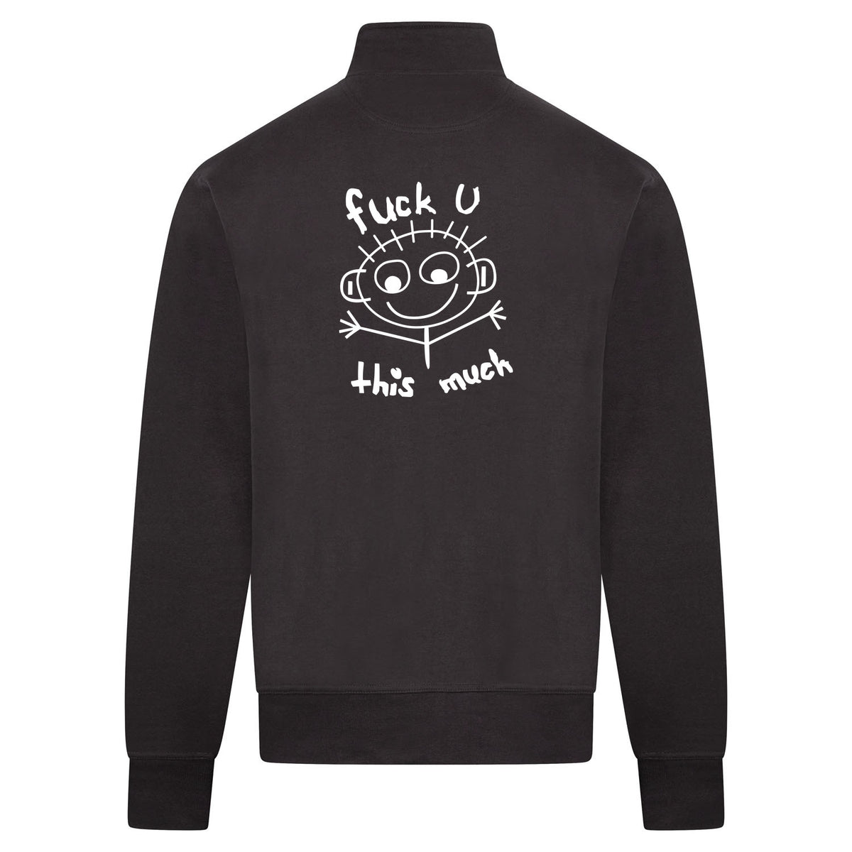 FUCK U THIS MUCH Sweatvest – antraciet – back