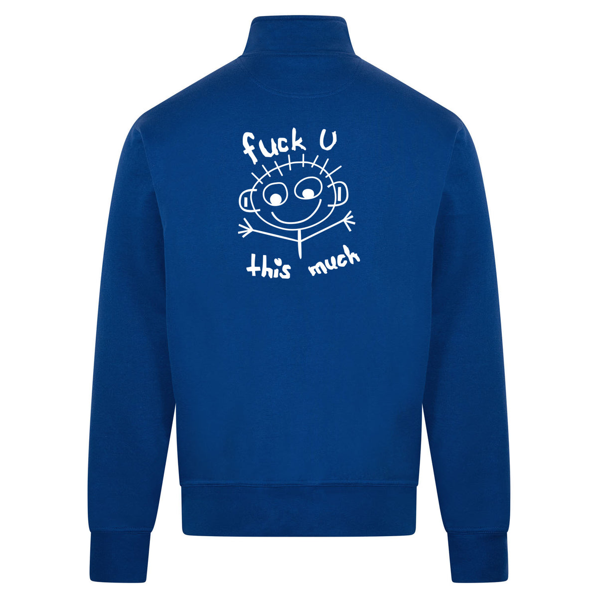 FUCK U THIS MUCH Sweatvest – blauw – back