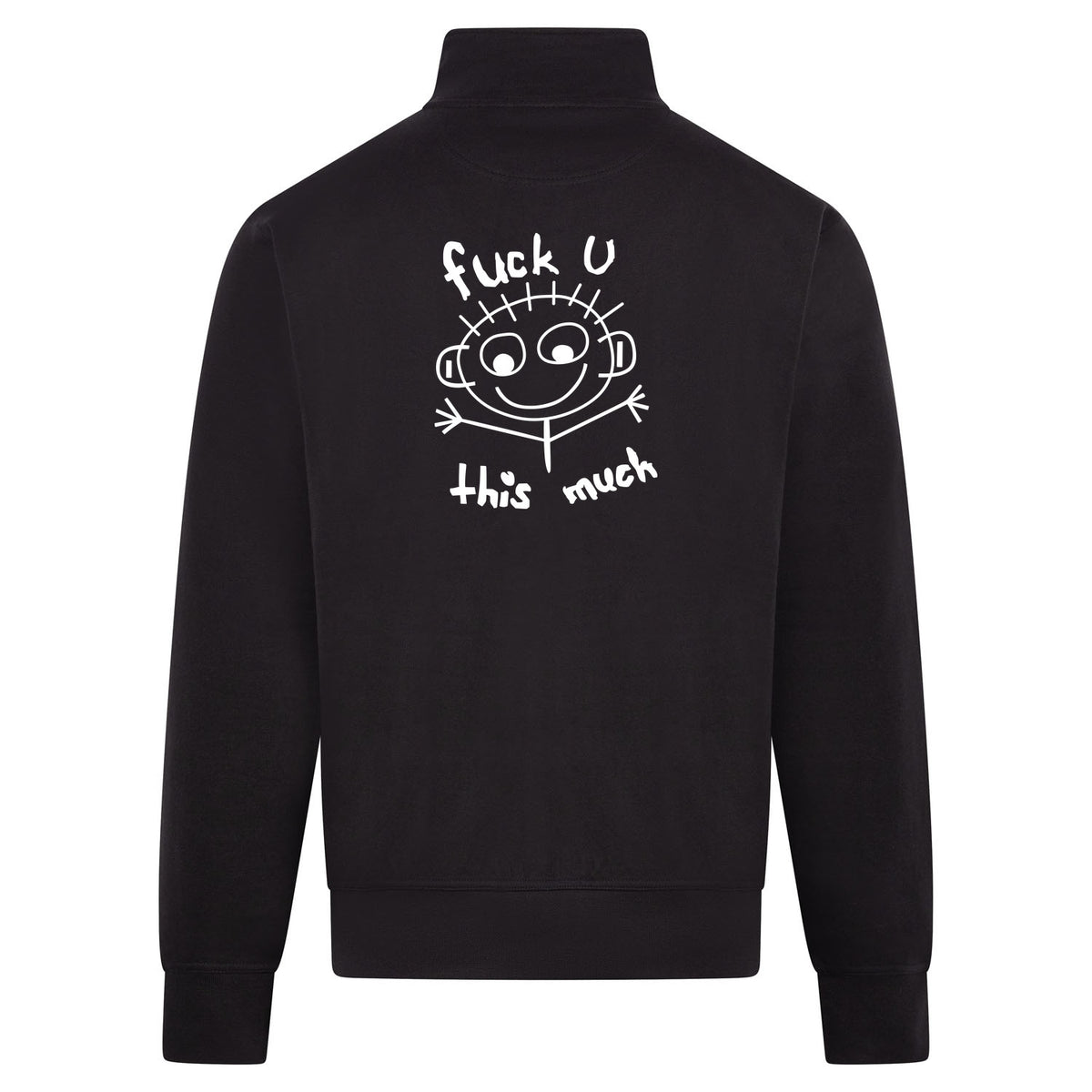 FUCK U THIS MUCH Sweatvest – zwart – back