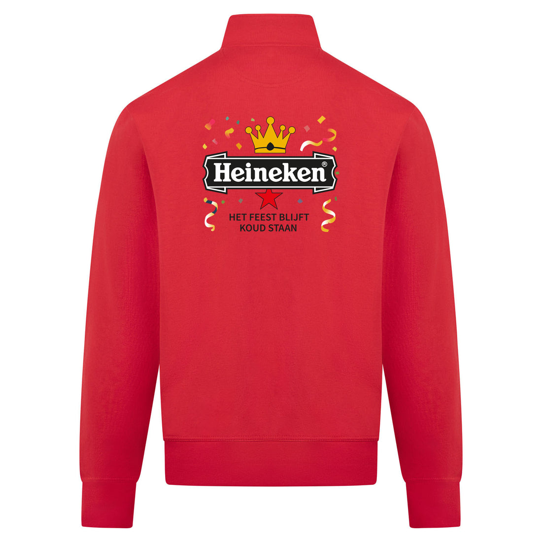 Heineken Het Feest Blijft Koud Staan Sweatvest – rood – back
