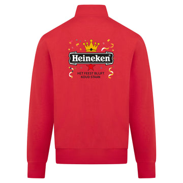 Heineken Het Feest Blijft Koud Staan Sweatvest – rood – back
