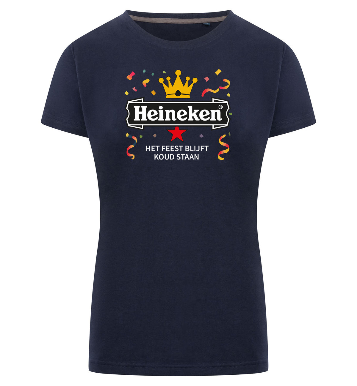 Heineken Het Feest Blijft Koud Staan T-Shirt Dames – navy