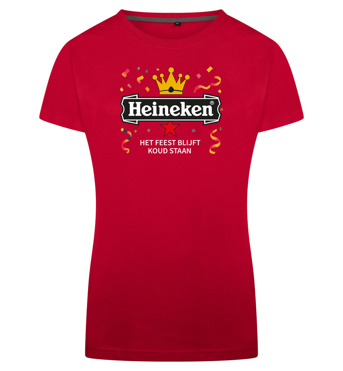 Heineken Het Feest Blijft Koud Staan T-Shirt Dames – rood
