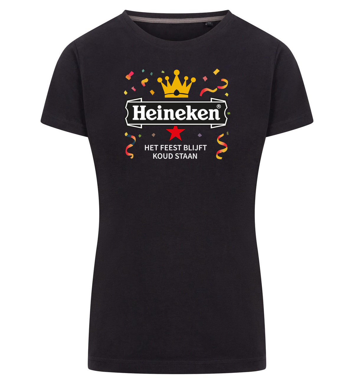 Heineken Het Feest Blijft Koud Staan T-Shirt Dames – zwart