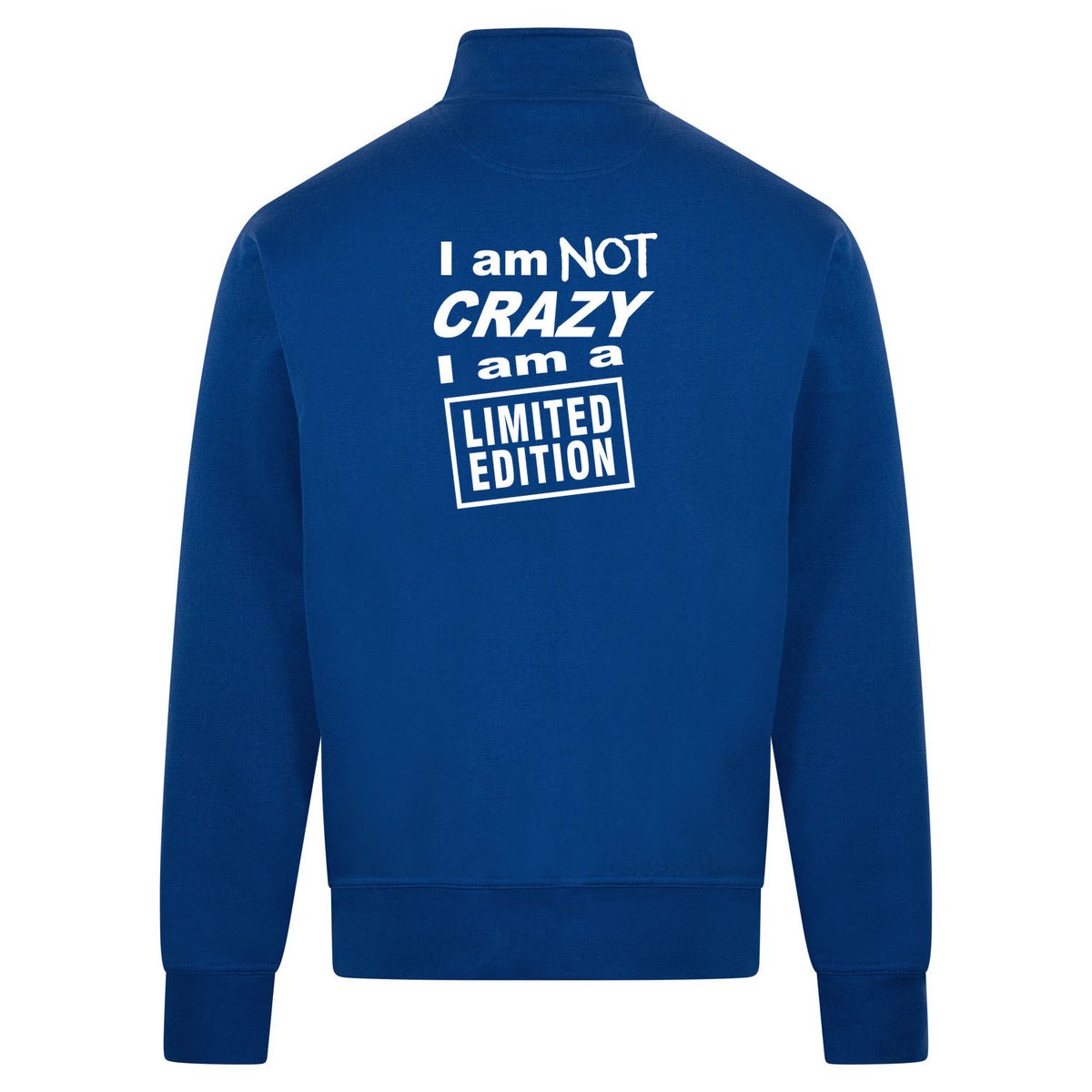I'M NOT CRAZY Sweatvest – blauw – back