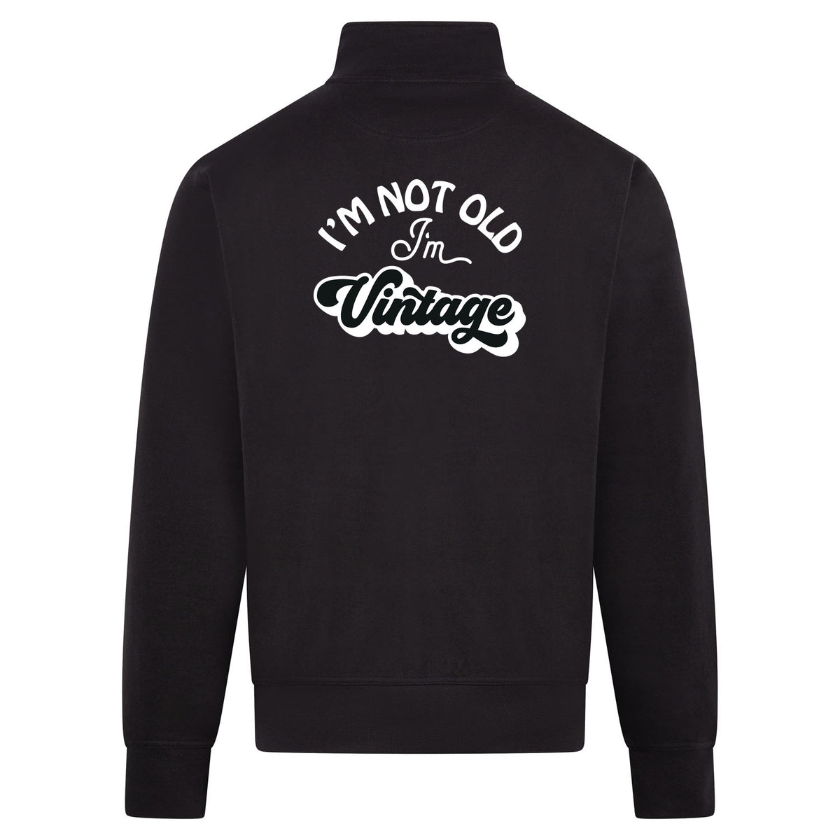 I'M VINTAGE Sweatvest – zwart – back