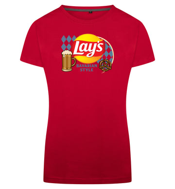 Lay's Bavarian Style T-Shirt Dames – rood