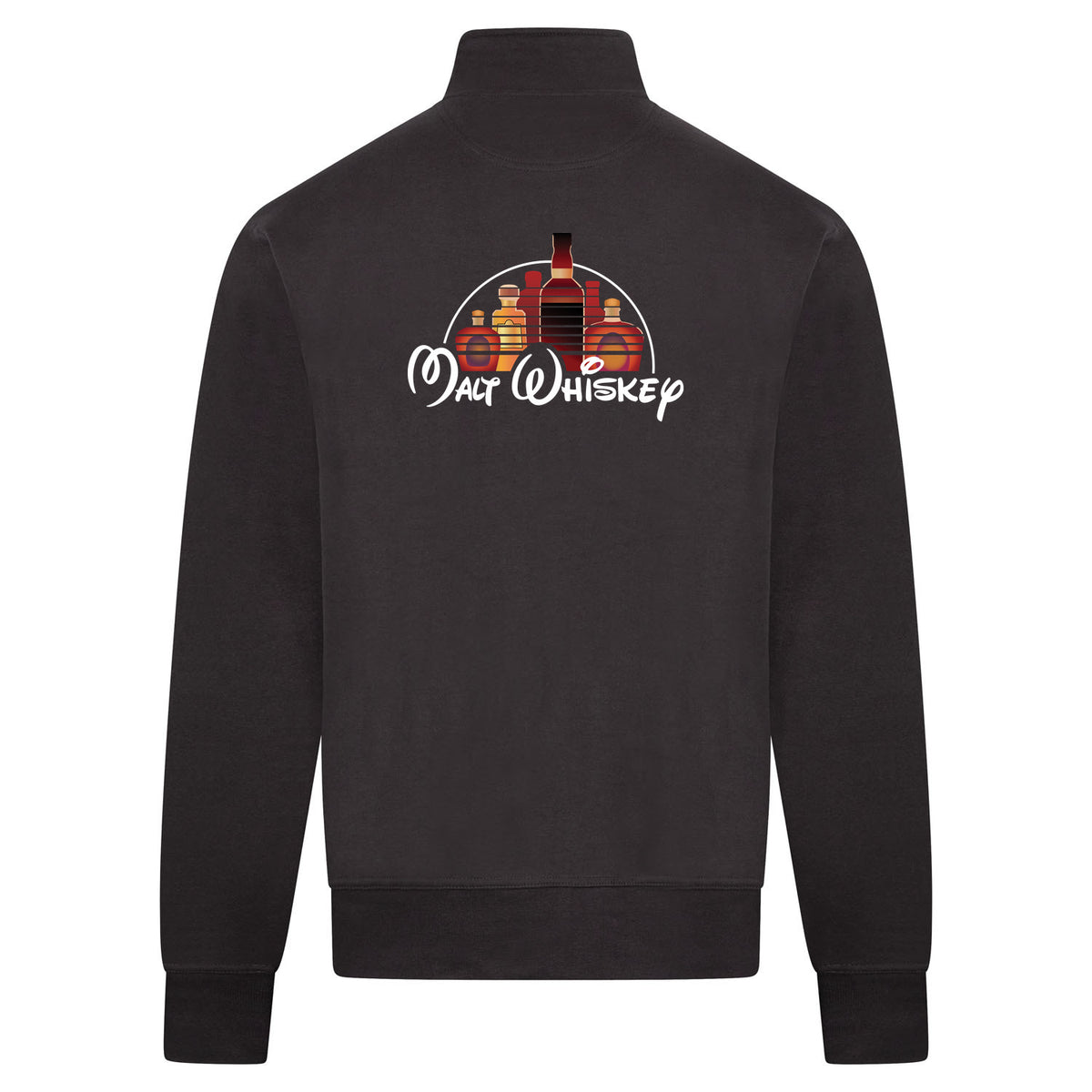 MALT WHISKEY Sweatvest – antraciet – back