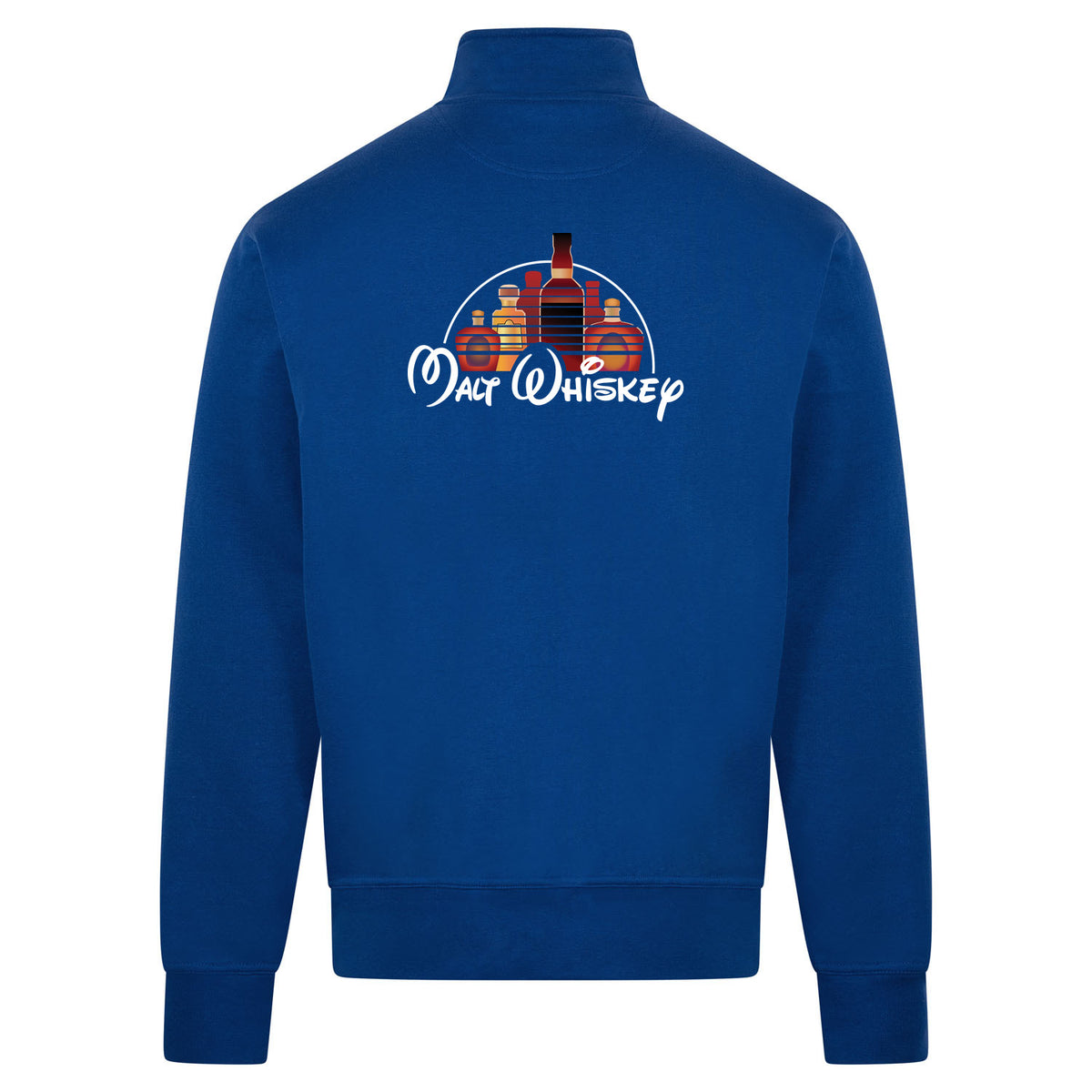 MALT WHISKEY Sweatvest – blauw – back