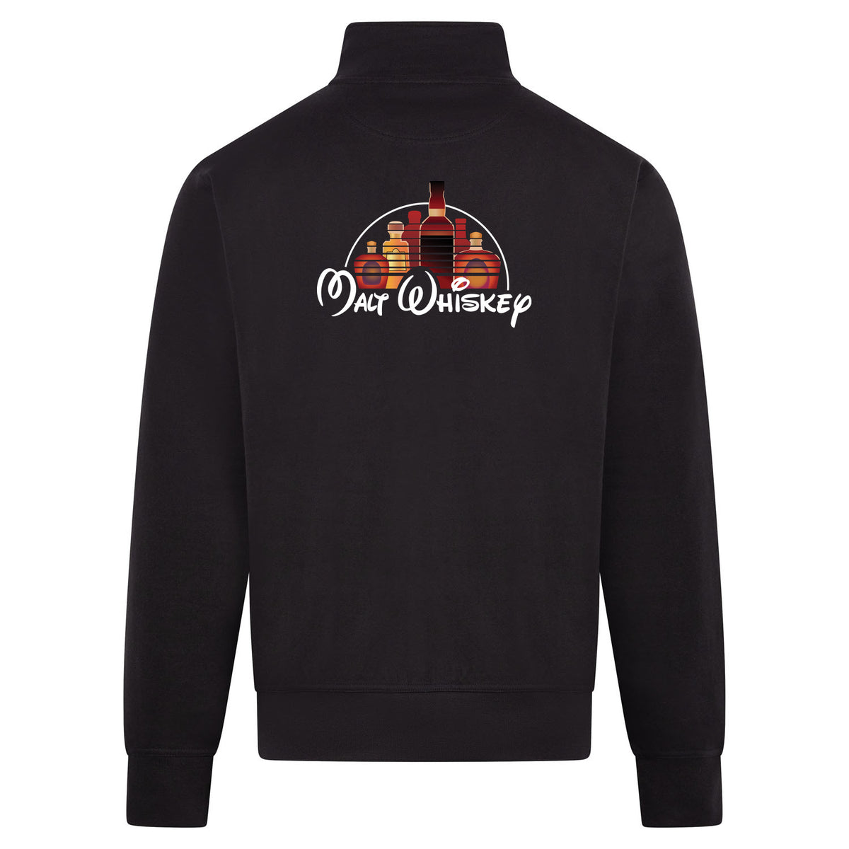 MALT WHISKEY Sweatvest – zwart – back