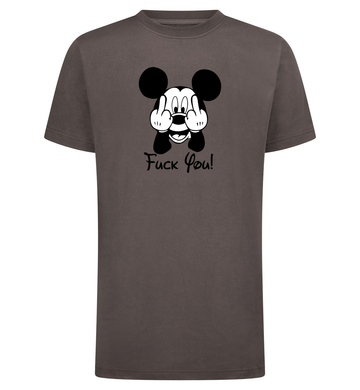 Mickey fuck you T-Shirt – grijs