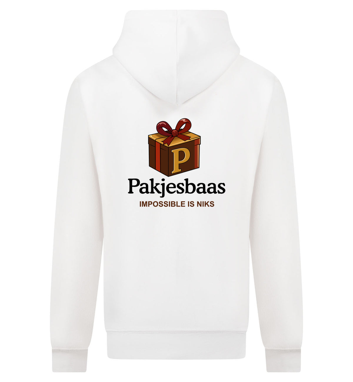 Pakjesbaas Hoodie met rits – wit