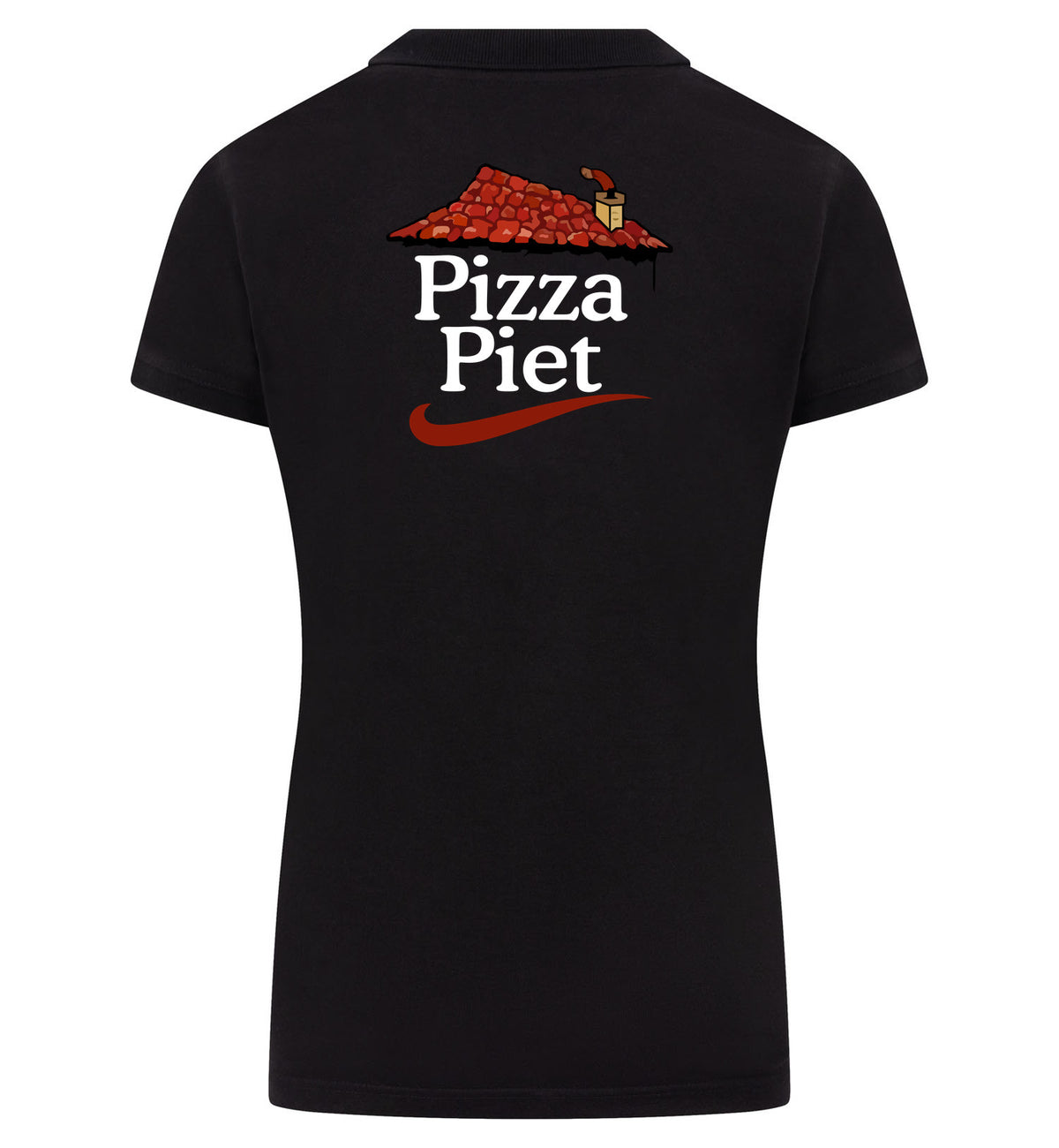 Pizza Piet Polo dames – zwart