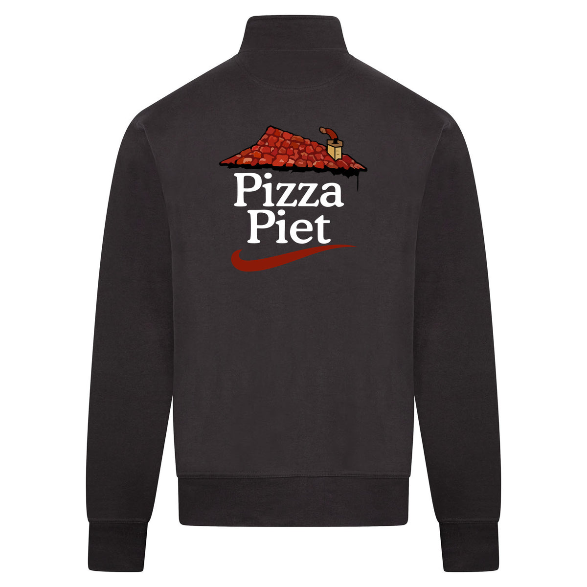 Pizza Piet Sweatvest – antraciet – back