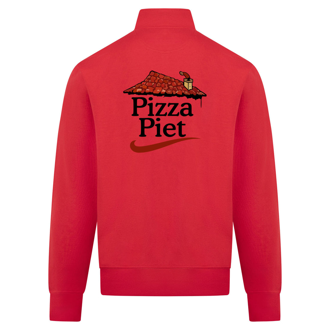 Pizza Piet Sweatvest – rood – back