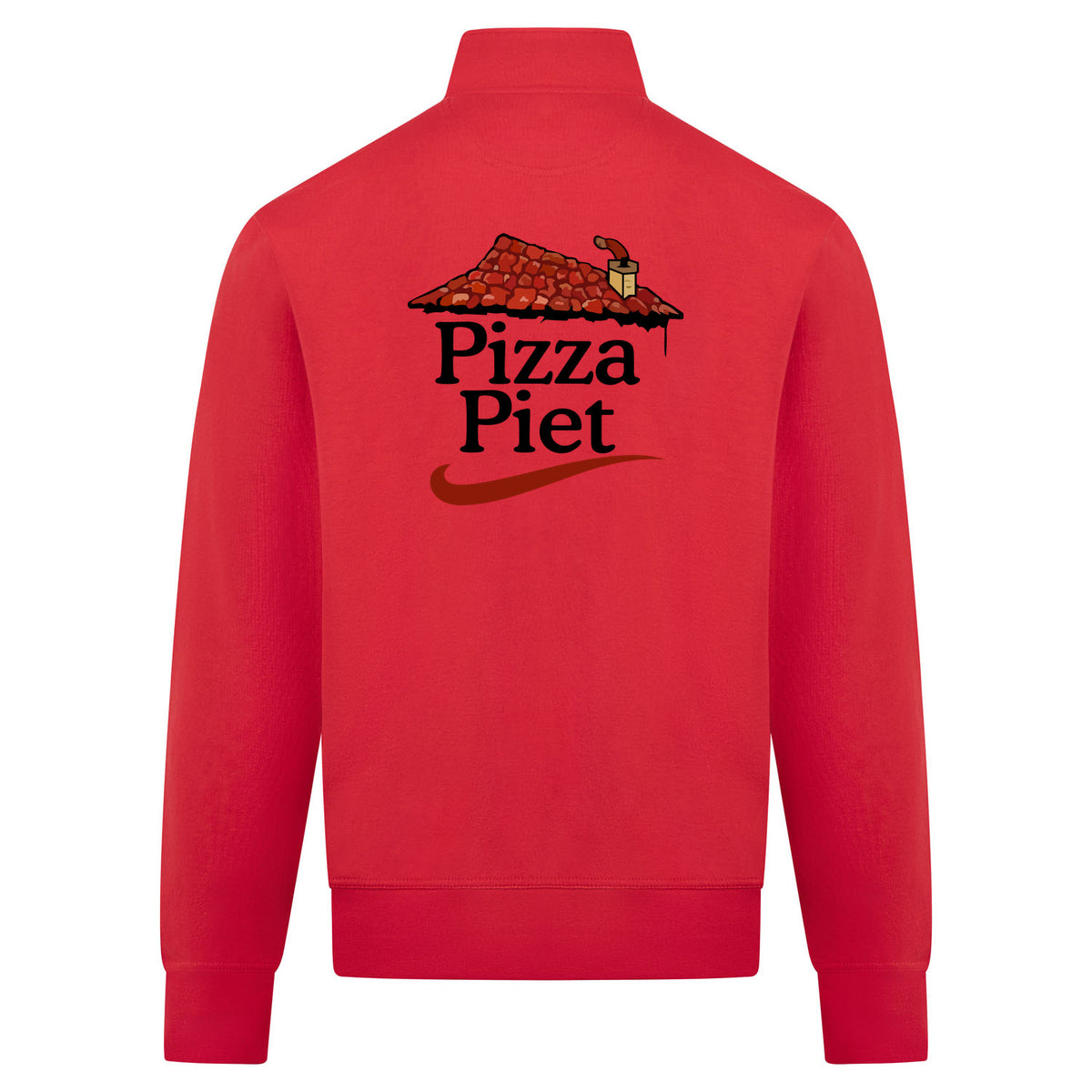 Pizza Piet Sweatvest – rood – back