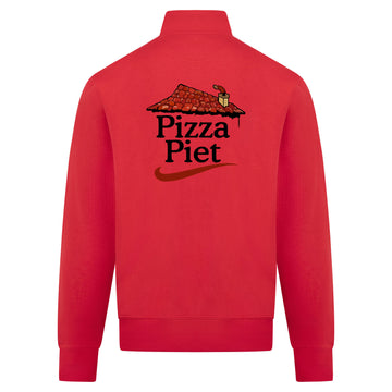 Pizza Piet Sweatvest – rood – back