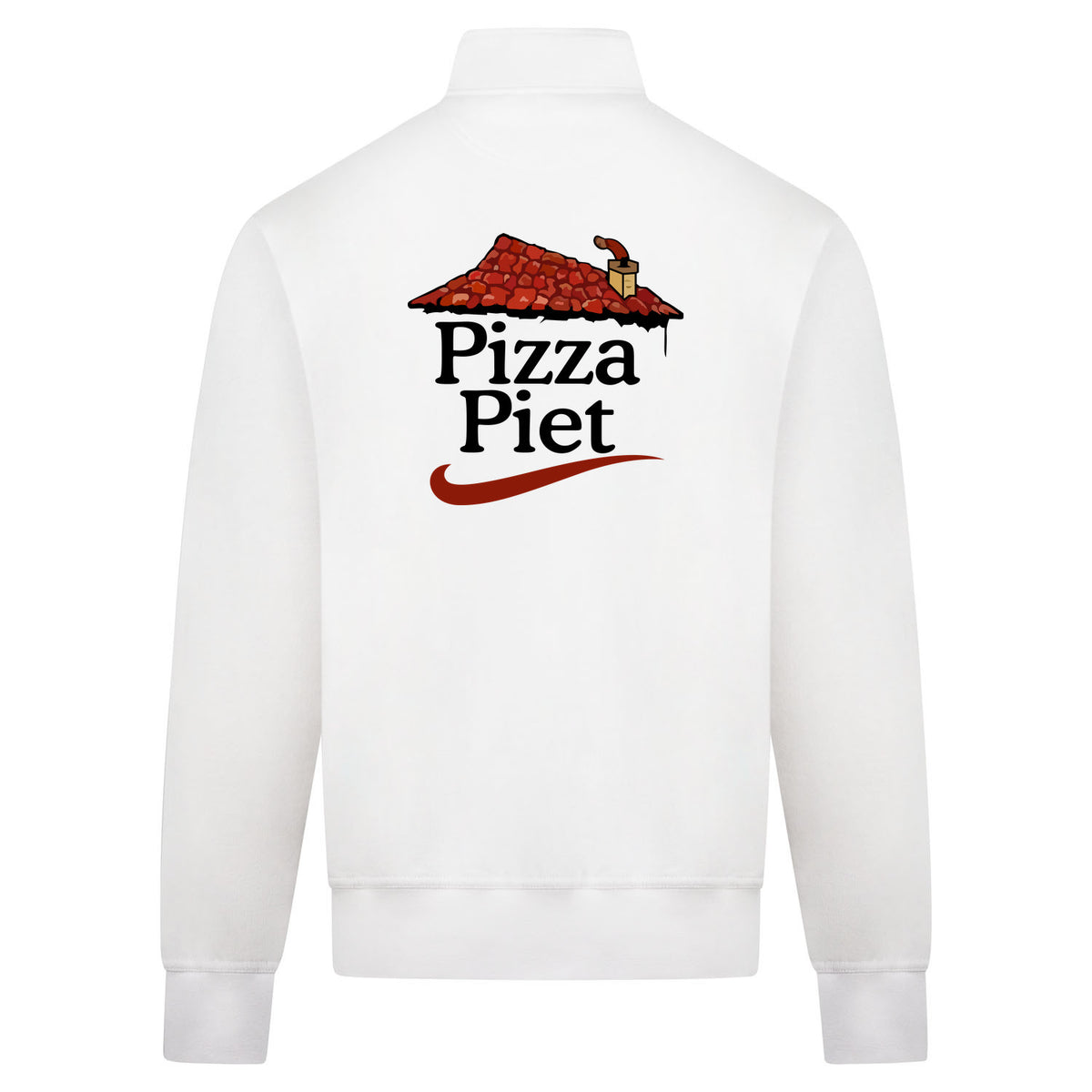 Pizza Piet Sweatvest – wit – back