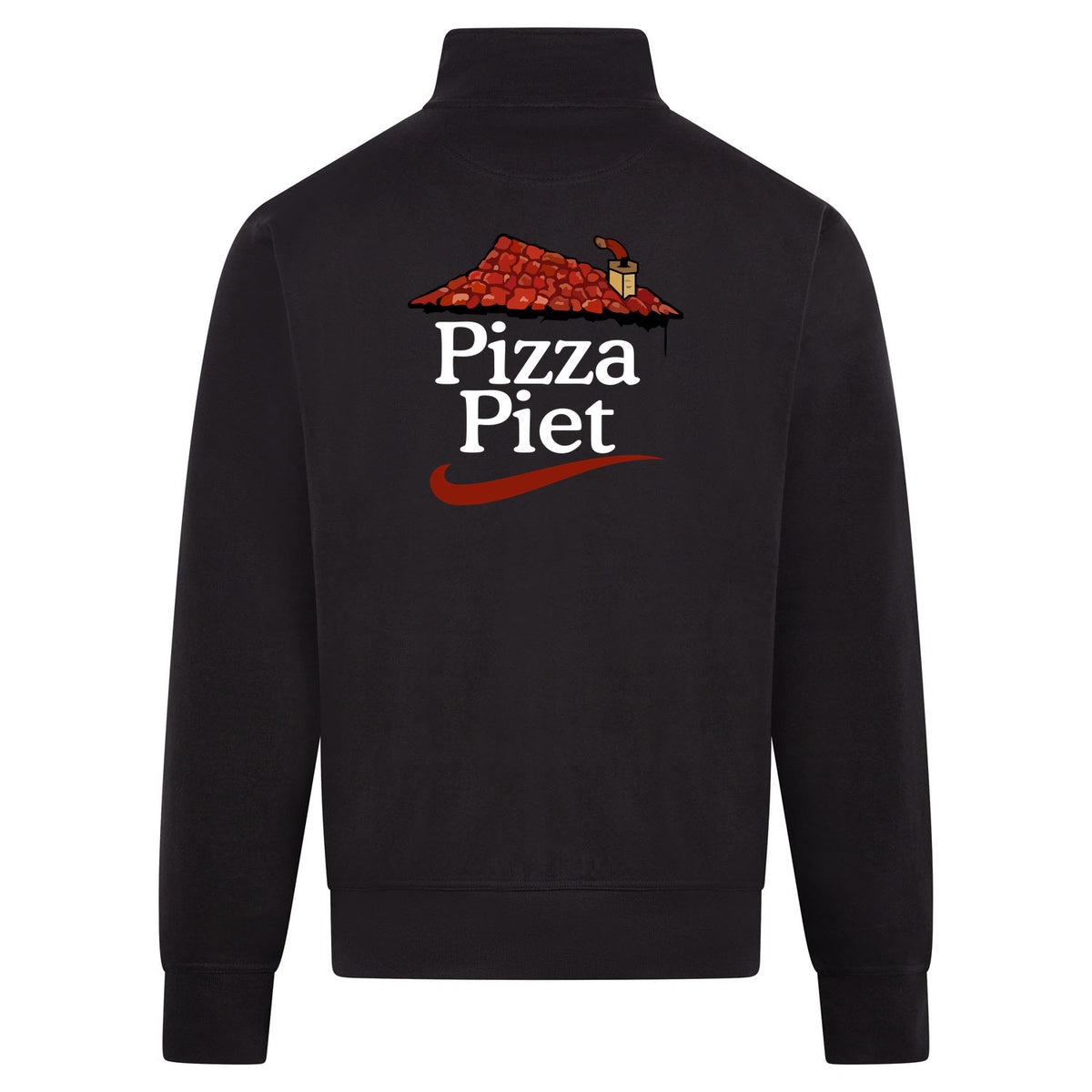 Pizza Piet Sweatvest – zwart – back