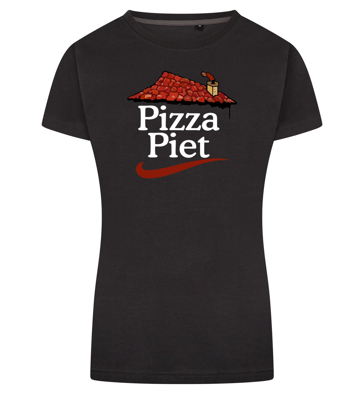Pizza Piet T-Shirt Dames – antraciet