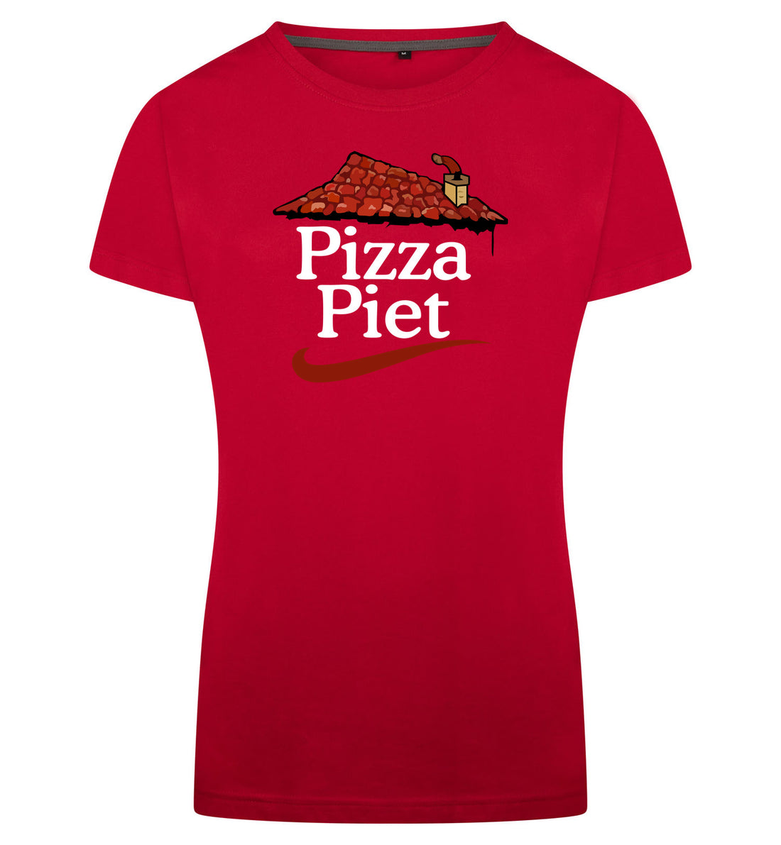 Pizza Piet T-Shirt Dames – rood