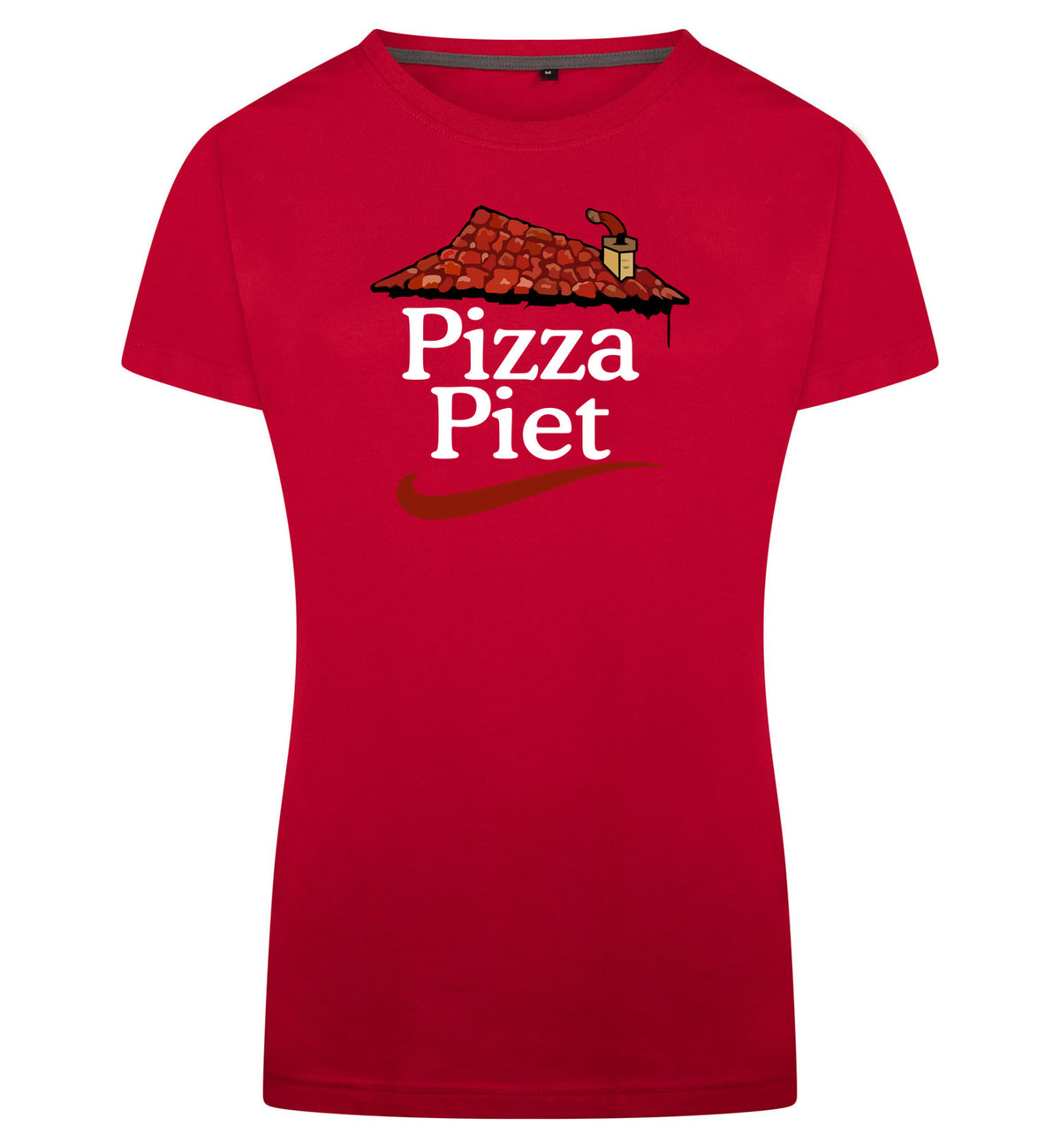 Pizza Piet T-Shirt Dames – rood