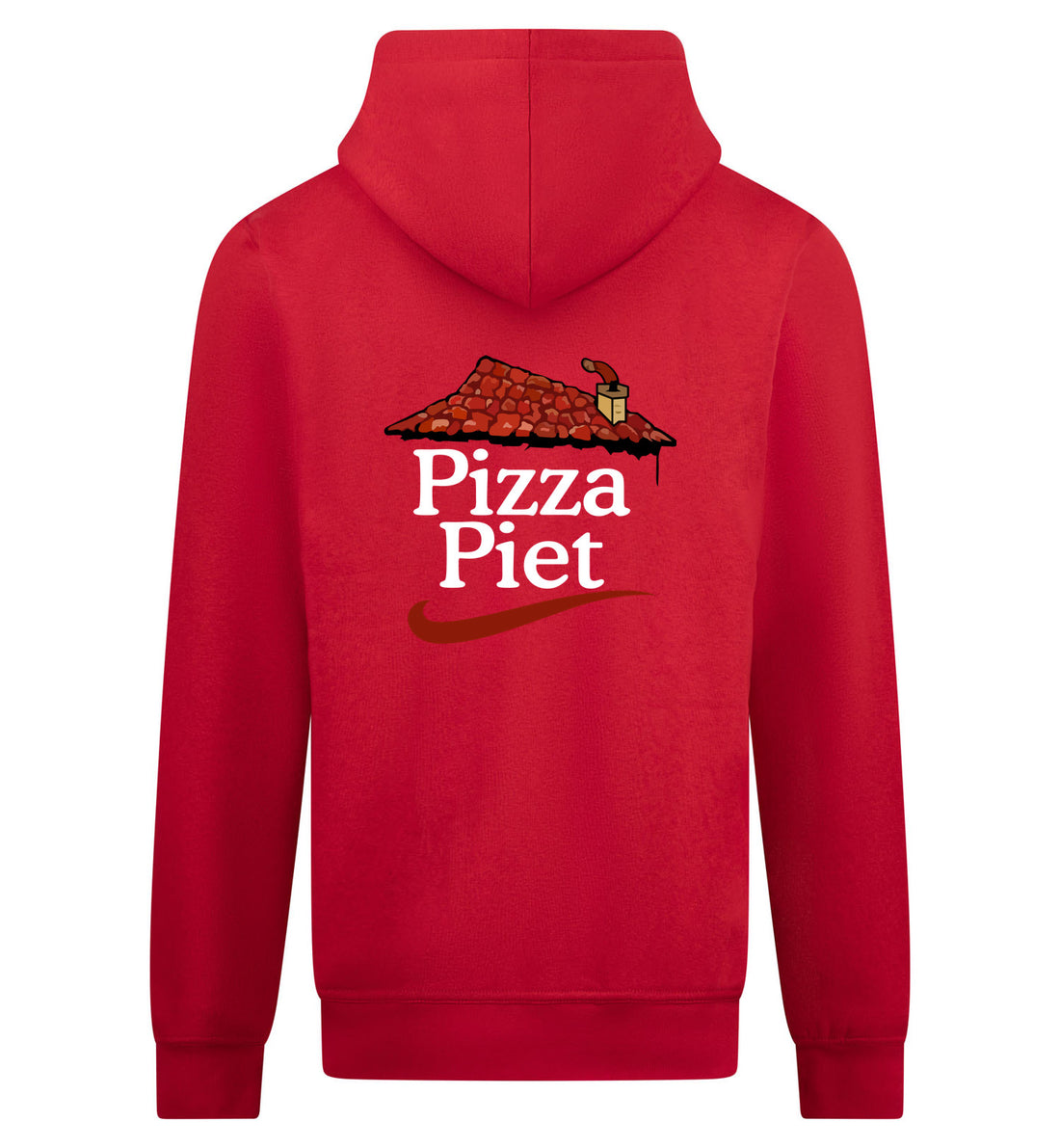 Pizza Piet Hoodie met rits – rood