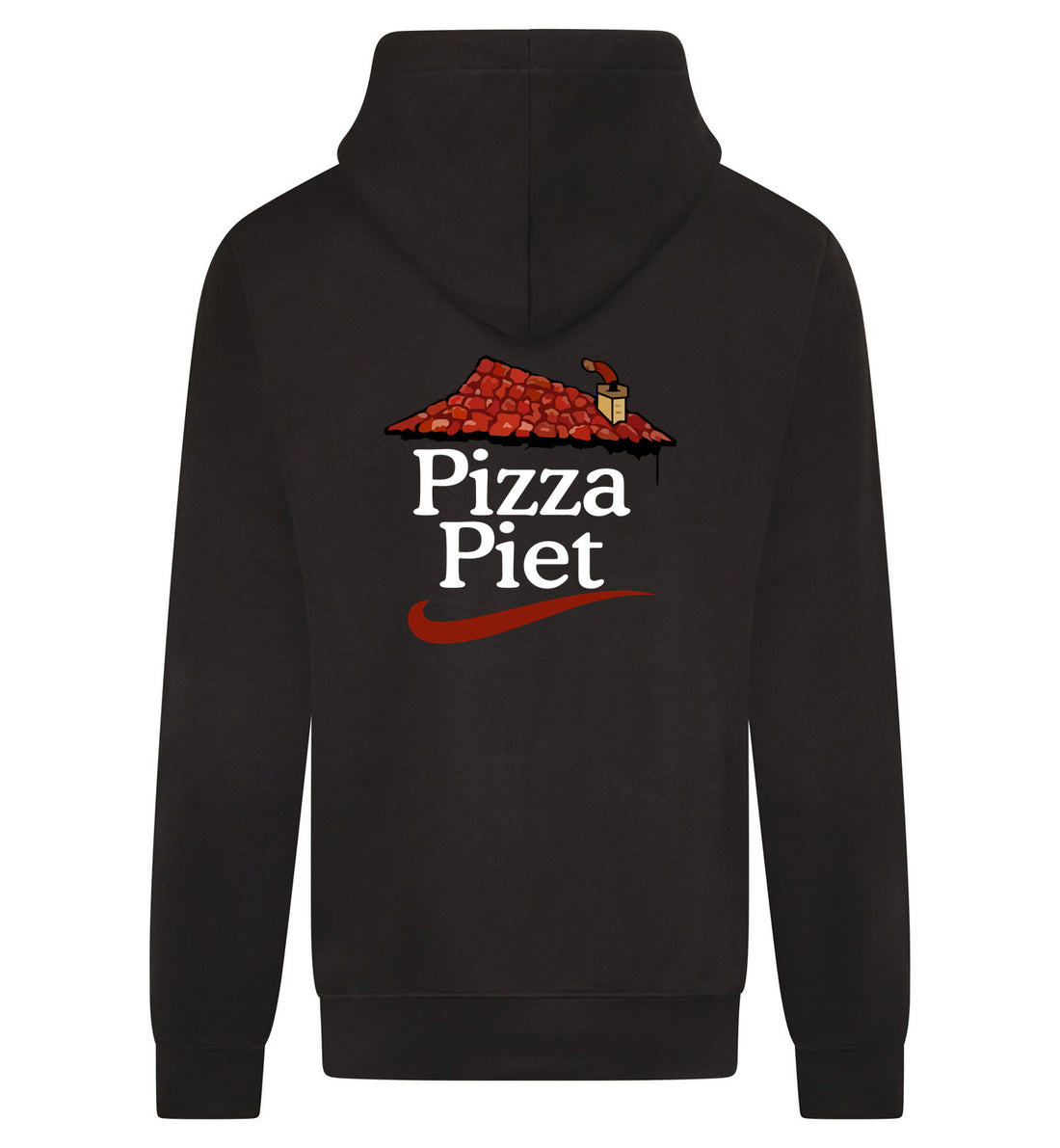 Pizza Piet Hoodie met rits – rood