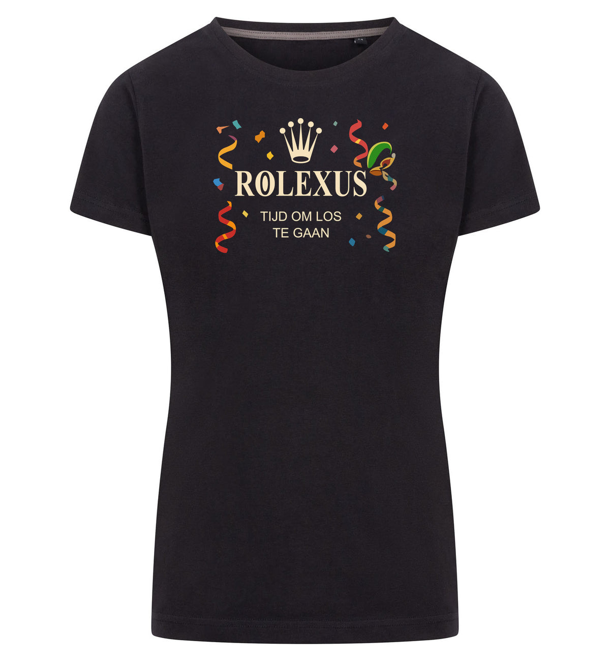 Rolexus T-Shirt Dames – zwart