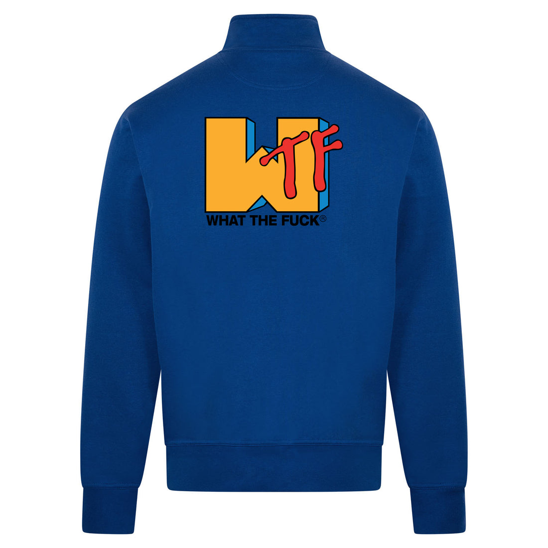 WHAT THE FUCK Sweatvest – blauw – back